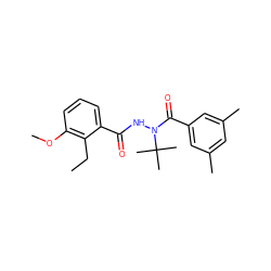 CCc1c(OC)cccc1C(=O)NN(C(=O)c1cc(C)cc(C)c1)C(C)(C)C ZINC000013490036