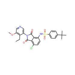 CCc1c(OC)cncc1N1C(=O)c2c(Cl)ccc(NS(=O)(=O)c3ccc(C(C)(C)C)cc3)c2C1=O ZINC000653852887