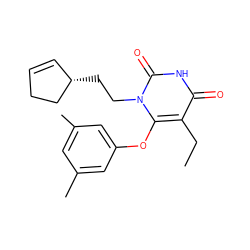 CCc1c(Oc2cc(C)cc(C)c2)n(CC[C@H]2C=CCC2)c(=O)[nH]c1=O ZINC000043060232