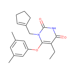 CCc1c(Oc2cc(C)cc(C)c2)n(CC2=CCCC2)c(=O)[nH]c1=O ZINC000043060001