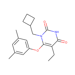 CCc1c(Oc2cc(C)cc(C)c2)n(CC2CCC2)c(=O)[nH]c1=O ZINC000043075278