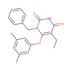 CCc1c(Oc2cc(C)cc(C)c2)n(Cc2ccccc2)c(=O)[nH]c1=O ZINC000006424908