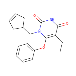 CCc1c(Oc2ccccc2)n(CC2CC=CC2)c(=O)[nH]c1=O ZINC000043059438