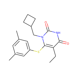 CCc1c(Sc2cc(C)cc(C)c2)n(CC2CCC2)c(=O)[nH]c1=O ZINC000033982440