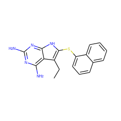 CCc1c(Sc2cccc3ccccc23)[nH]c2nc(N)nc(N)c12 ZINC000014967410