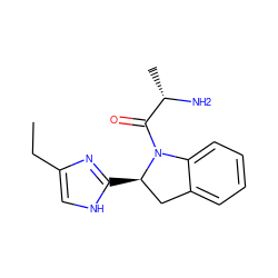 CCc1c[nH]c([C@@H]2Cc3ccccc3N2C(=O)[C@H](C)N)n1 ZINC000013588020