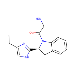 CCc1c[nH]c([C@@H]2Cc3ccccc3N2C(=O)CN)n1 ZINC000013588018