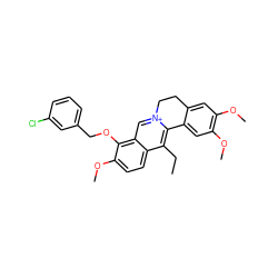 CCc1c2[n+](cc3c(OCc4cccc(Cl)c4)c(OC)ccc13)CCc1cc(OC)c(OC)cc1-2 ZINC000040413440