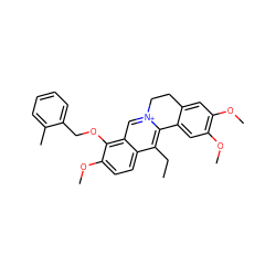 CCc1c2[n+](cc3c(OCc4ccccc4C)c(OC)ccc13)CCc1cc(OC)c(OC)cc1-2 ZINC000040916234