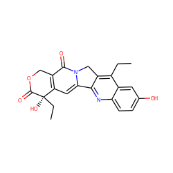 CCc1c2c(nc3ccc(O)cc13)-c1cc3c(c(=O)n1C2)COC(=O)[C@]3(O)CC ZINC000004099013