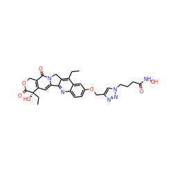 CCc1c2c(nc3ccc(OCc4cn(CCCC(=O)NO)nn4)cc13)-c1cc3c(c(=O)n1C2)COC(=O)[C@]3(O)CC ZINC000096927729