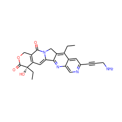 CCc1c2c(nc3cnc(C#CCN)cc13)-c1cc3c(c(=O)n1C2)COC(=O)[C@]3(O)CC ZINC000013740835