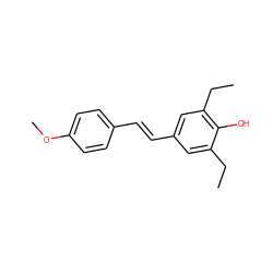 CCc1cc(/C=C/c2ccc(OC)cc2)cc(CC)c1O ZINC000029550325