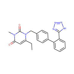 CCc1cc(=O)n(C)c(=O)n1Cc1ccc(-c2ccccc2-c2nnn[nH]2)cc1 ZINC000026180126