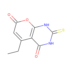 CCc1cc(=O)oc2[nH]c(=S)[nH]c(=O)c12 ZINC000066066212