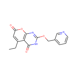 CCc1cc(=O)oc2nc(OCc3cccnc3)[nH]c(=O)c12 ZINC000034605473