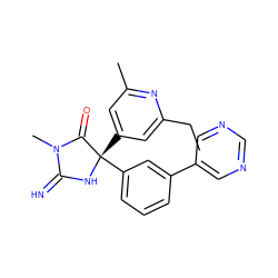 CCc1cc([C@@]2(c3cccc(-c4cncnc4)c3)NC(=N)N(C)C2=O)cc(C)n1 ZINC000045385171