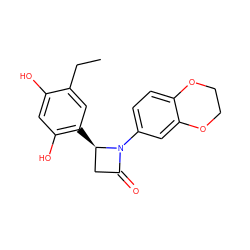 CCc1cc([C@@H]2CC(=O)N2c2ccc3c(c2)OCCO3)c(O)cc1O ZINC000072119591