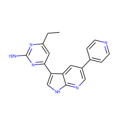 CCc1cc(-c2c[nH]c3ncc(-c4ccncc4)cc23)nc(N)n1 ZINC000116644097