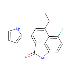 CCc1cc(-c2ccc[nH]2)c2c3c(ccc(F)c13)NC2=O ZINC000013536004