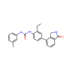 CCc1cc(-c2cccc3c2CNC3=O)ccc1NC(=O)Nc1cccc(C)c1 ZINC000014945232