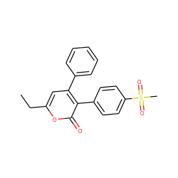 CCc1cc(-c2ccccc2)c(-c2ccc(S(C)(=O)=O)cc2)c(=O)o1 ZINC000013528576