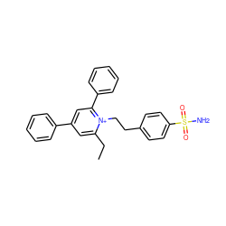 CCc1cc(-c2ccccc2)cc(-c2ccccc2)[n+]1CCc1ccc(S(N)(=O)=O)cc1 ZINC000027989448