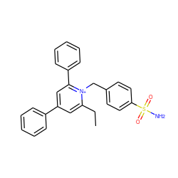 CCc1cc(-c2ccccc2)cc(-c2ccccc2)[n+]1Cc1ccc(S(N)(=O)=O)cc1 ZINC000027997104