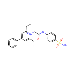 CCc1cc(-c2ccccc2)cc(CC)[n+]1CC(=O)Nc1ccc(S(N)(=O)=O)cc1 ZINC000013804293