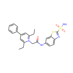 CCc1cc(-c2ccccc2)cc(CC)[n+]1CC(=O)Nc1ccc2nc(S(N)(=O)=O)sc2c1 ZINC000013804425