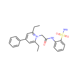 CCc1cc(-c2ccccc2)cc(CC)[n+]1CC(=O)Nc1ccccc1S(N)(=O)=O ZINC000013804273