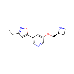 CCc1cc(-c2cncc(OC[C@@H]3CCN3)c2)on1 ZINC000095575775