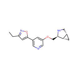 CCc1cc(-c2cncc(OC[C@H]3NC[C@@H]4C[C@H]34)c2)on1 ZINC000095573483