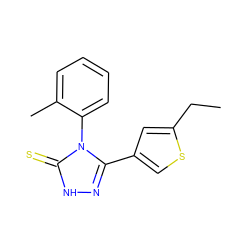 CCc1cc(-c2n[nH]c(=S)n2-c2ccccc2C)cs1 ZINC000006519558