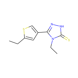 CCc1cc(-c2n[nH]c(=S)n2CC)cs1 ZINC000005686744