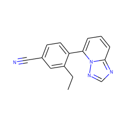 CCc1cc(C#N)ccc1-c1cccc2ncnn12 ZINC001772646307