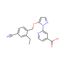 CCc1cc(C#N)ccc1COc1ccnn1-c1cc(C(=O)O)ccn1 ZINC000146889568