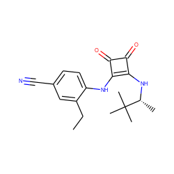 CCc1cc(C#N)ccc1Nc1c(N[C@H](C)C(C)(C)C)c(=O)c1=O ZINC000103010241