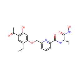 CCc1cc(C(C)=O)c(O)cc1OCc1cccc(C(=O)N[C@@H](C)C(=O)NO)n1 ZINC000028460973