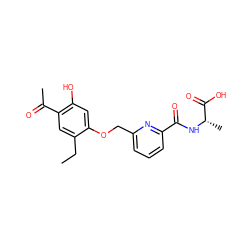 CCc1cc(C(C)=O)c(O)cc1OCc1cccc(C(=O)N[C@@H](C)C(=O)O)n1 ZINC000028461477