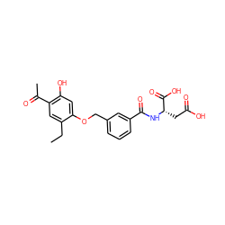 CCc1cc(C(C)=O)c(O)cc1OCc1cccc(C(=O)N[C@@H](CC(=O)O)C(=O)O)c1 ZINC000028460492