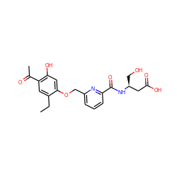 CCc1cc(C(C)=O)c(O)cc1OCc1cccc(C(=O)N[C@@H](CO)CC(=O)O)n1 ZINC000028457315