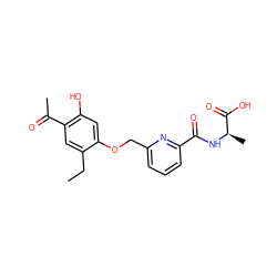 CCc1cc(C(C)=O)c(O)cc1OCc1cccc(C(=O)N[C@H](C)C(=O)O)n1 ZINC000028469216