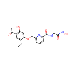 CCc1cc(C(C)=O)c(O)cc1OCc1cccc(C(=O)NCC(=O)NO)n1 ZINC000028466834