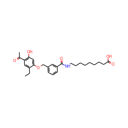 CCc1cc(C(C)=O)c(O)cc1OCc1cccc(C(=O)NCCCCCCCCC(=O)O)c1 ZINC000028468729