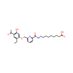 CCc1cc(C(C)=O)c(O)cc1OCc1cccc(C(=O)NCCCCCCCCC(=O)O)n1 ZINC000028464589