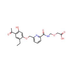 CCc1cc(C(C)=O)c(O)cc1OCc1cccc(C(=O)NCOCC(=O)O)n1 ZINC000028461664