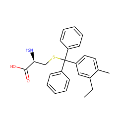 CCc1cc(C(SC[C@H](N)C(=O)O)(c2ccccc2)c2ccccc2)ccc1C ZINC000095584952