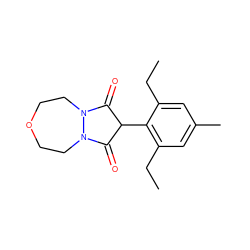 CCc1cc(C)cc(CC)c1C1C(=O)N2CCOCCN2C1=O ZINC000034596898