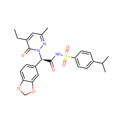 CCc1cc(C)nn([C@@H](C(=O)NS(=O)(=O)c2ccc(C(C)C)cc2)c2ccc3c(c2)OCO3)c1=O ZINC000026666653